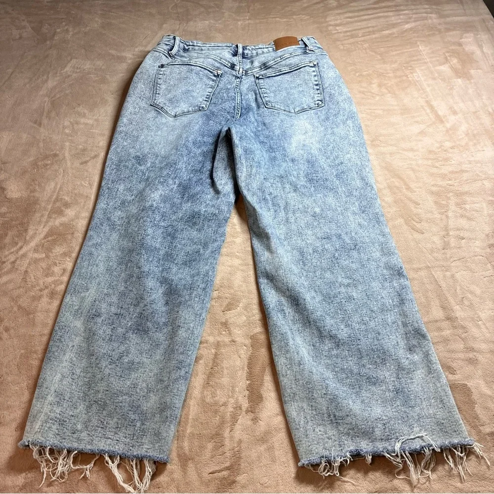Judy Blue Acid Wash Wide Leg Jeans Raw Hem Retro Streetwear Women’s 20W Denim - Picture 10 of 11